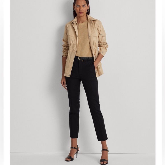 Lauren Ralph Lauren Double-Faced Stretch Cotton Pant, Regular & Petites - Picture 4 of 5